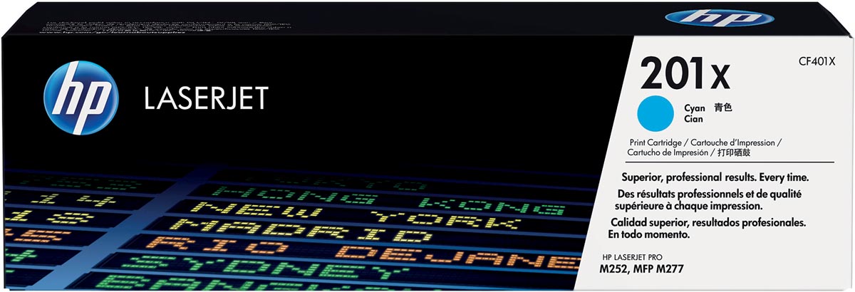 HP toner 201X, 2 300 pagina&apos;s, OEM CF401X, cyaan afbeelding