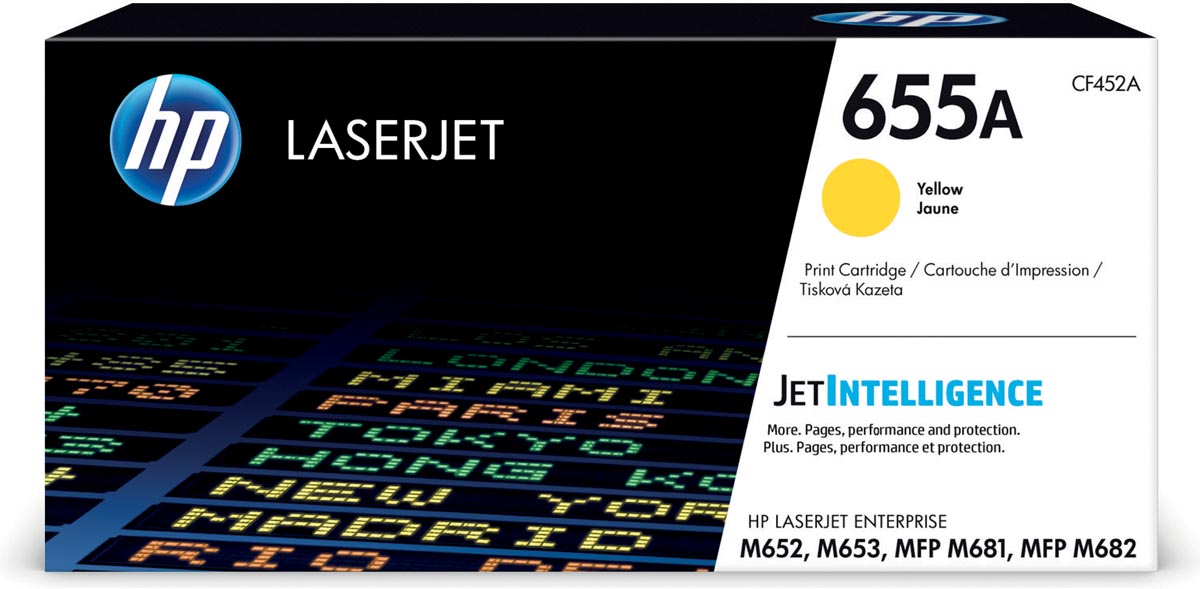 HP toner 655A, 10 500 pagina&apos;s, OEM CF452A, geel afbeelding
