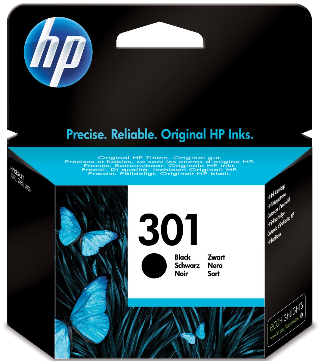 HP inktcartridge 301, 190 pagina&apos;s, OEM CH561EE, zwart afbeelding
