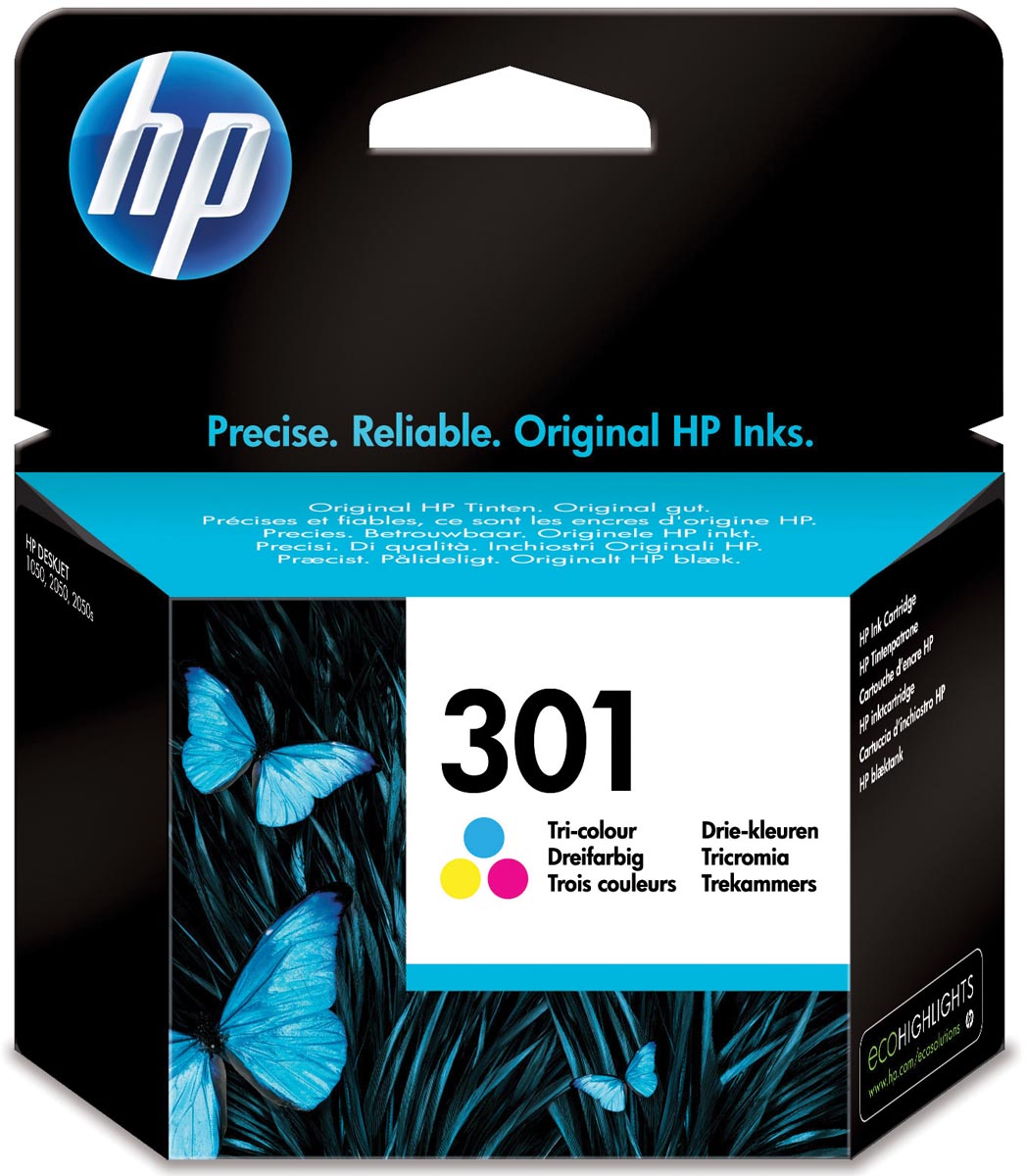 HP inktcartridge 301, 165 pagina&apos;s, OEM CH562EE, 3 kleuren afbeelding
