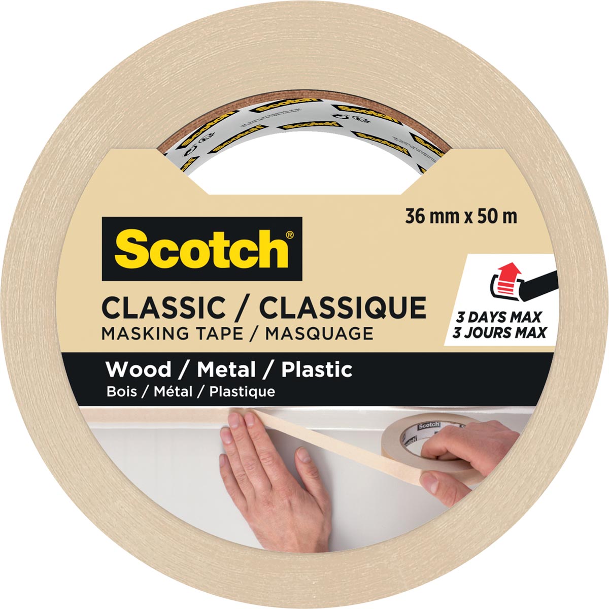 Scotch classic afplaktape, ft 36 mm x 50 m