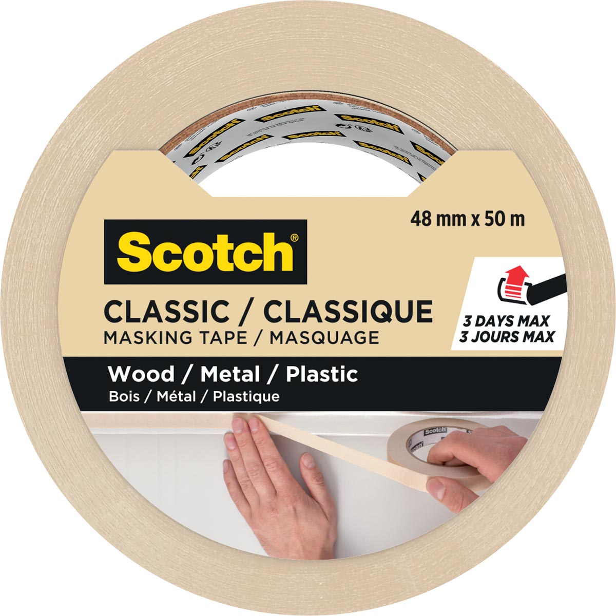 Scotch classic afplaktape, ft 48 mm x 50 m afbeelding