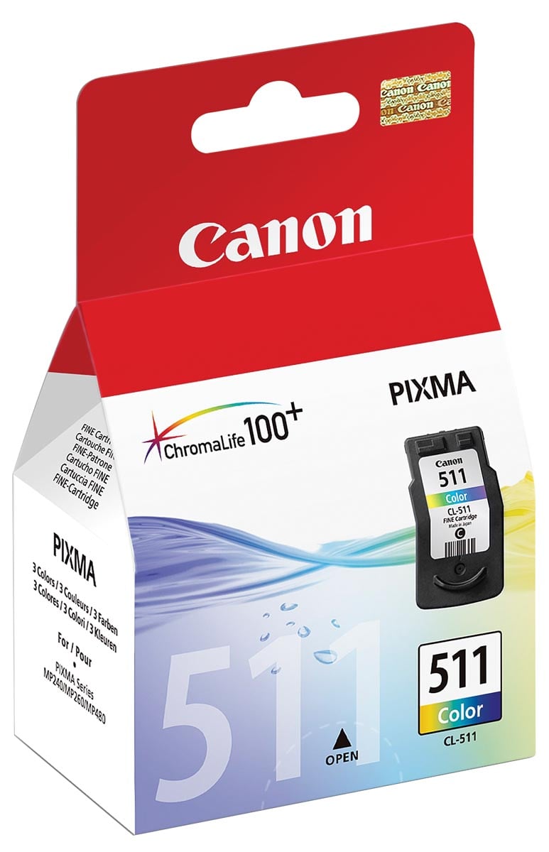 Canon inktcartridge CL-511, 244 pagina's, OEM 2972B001, 3 kleuren