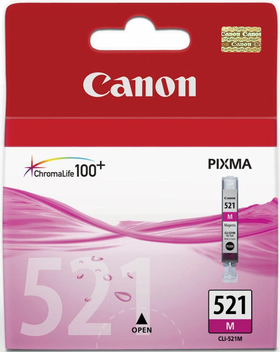 Canon inktcartridge CLI-521M, 445 pagina&apos;s, OEM 2935B001, magenta afbeelding