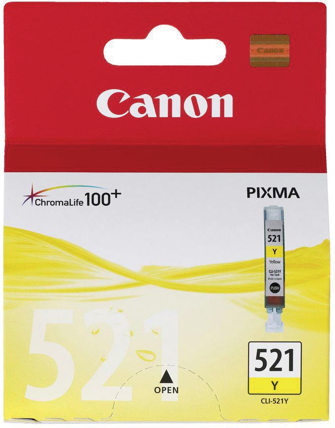Canon inktcartridge CLI-521Y, 447 pagina&apos;s, OEM 2936B001, geel afbeelding