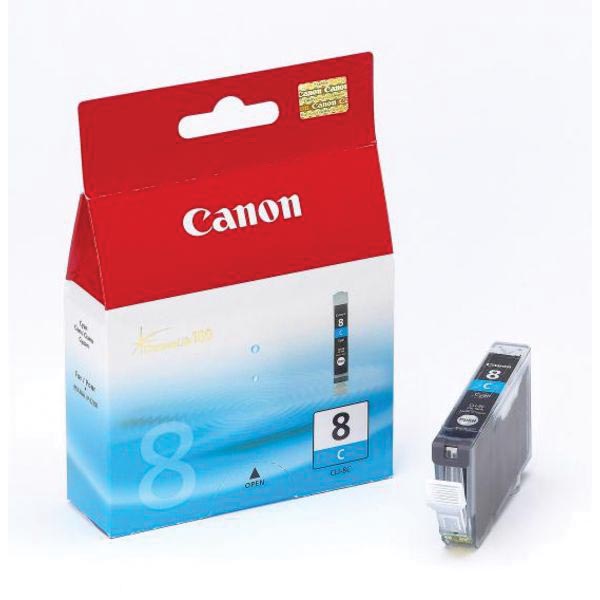 Canon inktcartridge CLI-8C, 420 pagina&apos;s, OEM 0621B001, cyaan afbeelding