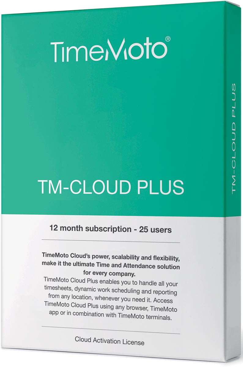 Safescan software voor tijdsregistratiesystemen, TimeMoto Cloud Plus