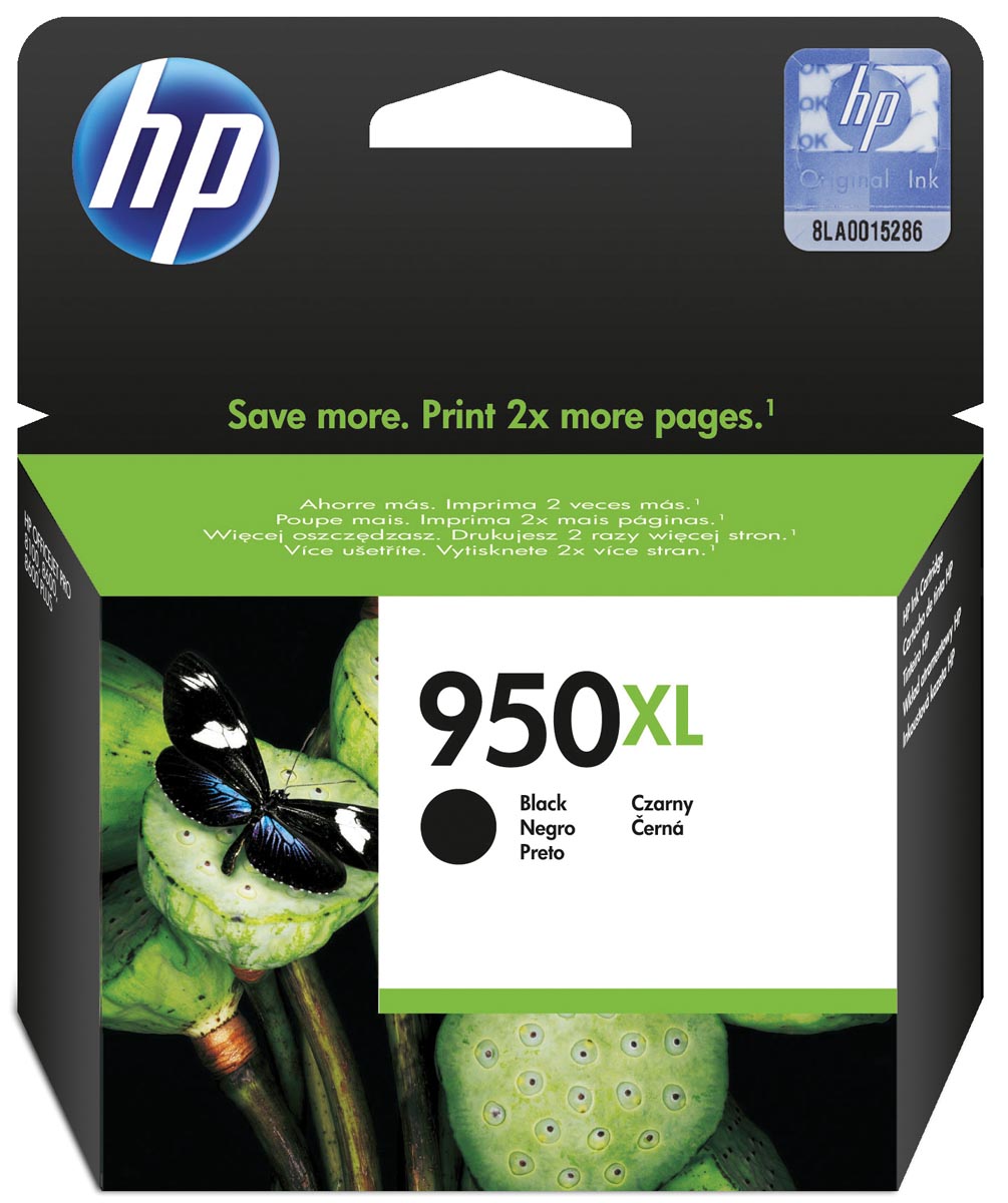 HP inktcartridge 950XL, 2.300 pagina&apos;s, OEM CN045AE, zwart afbeelding