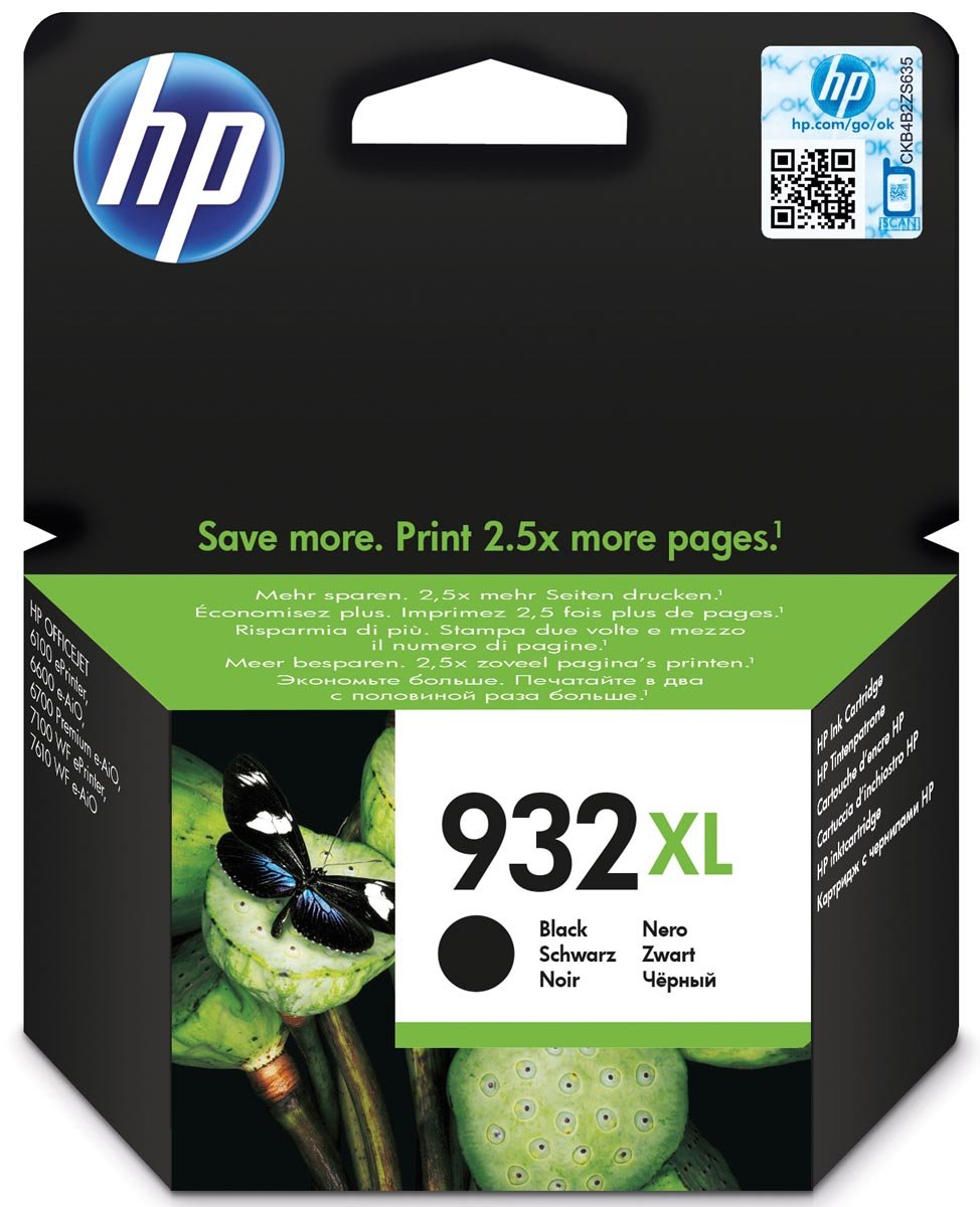 HP inktcartridge 932XL, 1.000 pagina&apos;s, OEM CN053AE, zwart afbeelding
