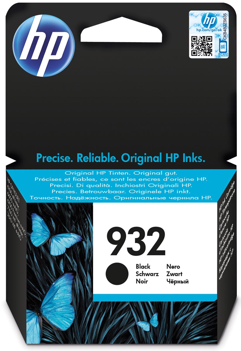 HP inktcartridge 932, 400 pagina's, OEM CN057AE, zwart