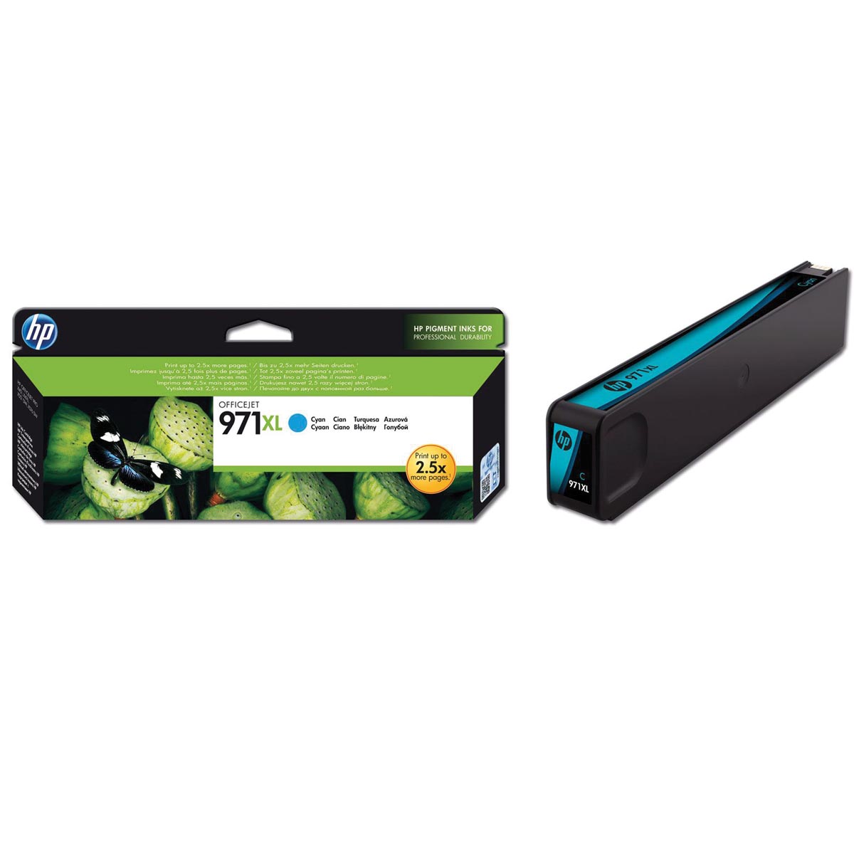 HP inktcartridge 971XL, 6.600 pagina&apos;s, OEM CN626AE, cyaan afbeelding