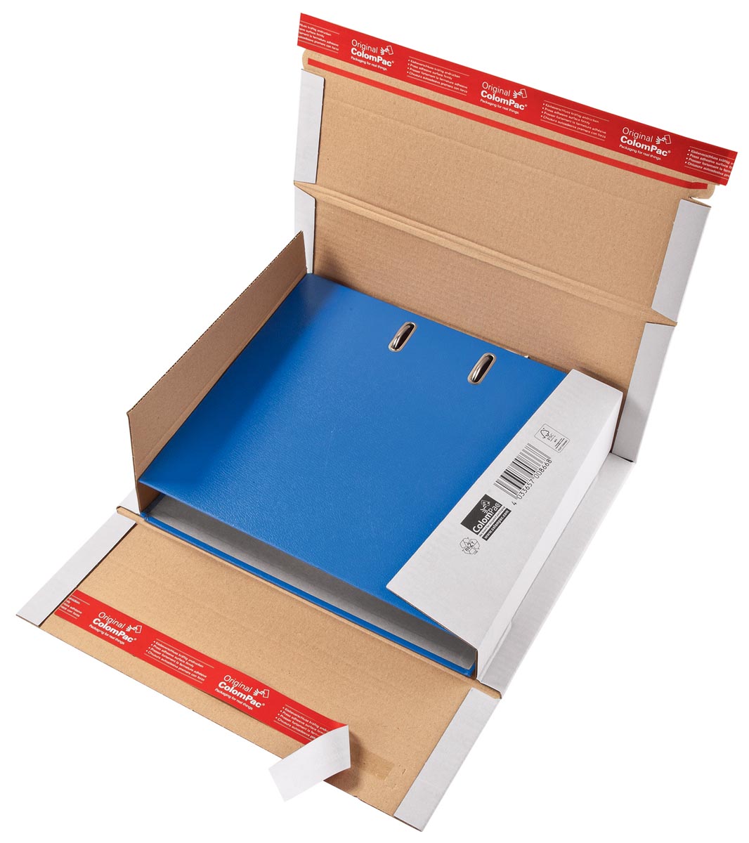 Colompac verzenddoos voor ordners CP055, ft 32 x 29 x 3,5-8 cm, wit