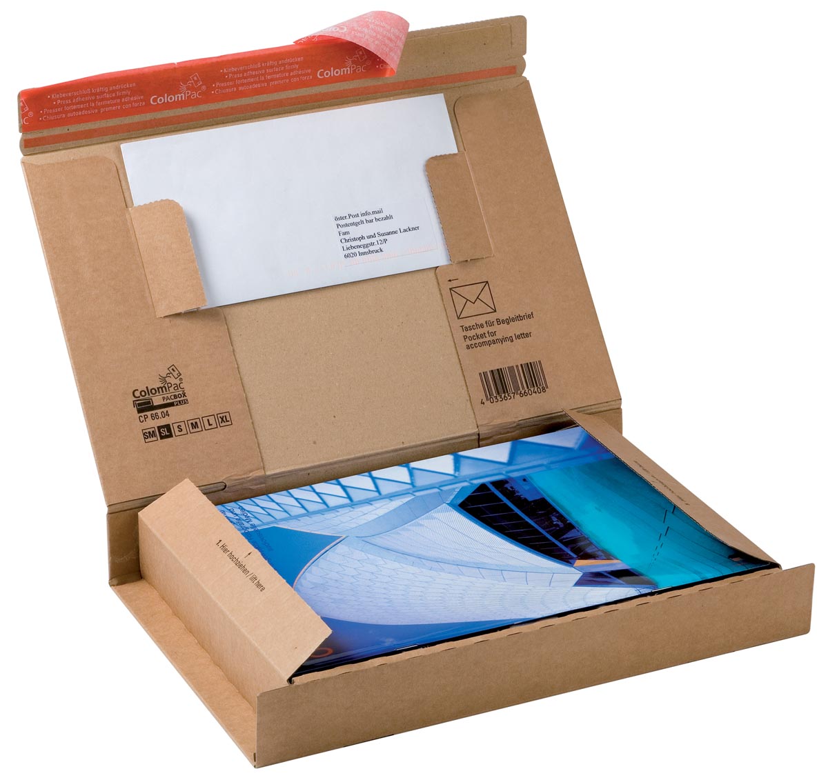 Colompac verzenddoos voor tablets tot 10 inch CP066, ft 30 x 21,2 x 4,3 cm, bruin afbeelding