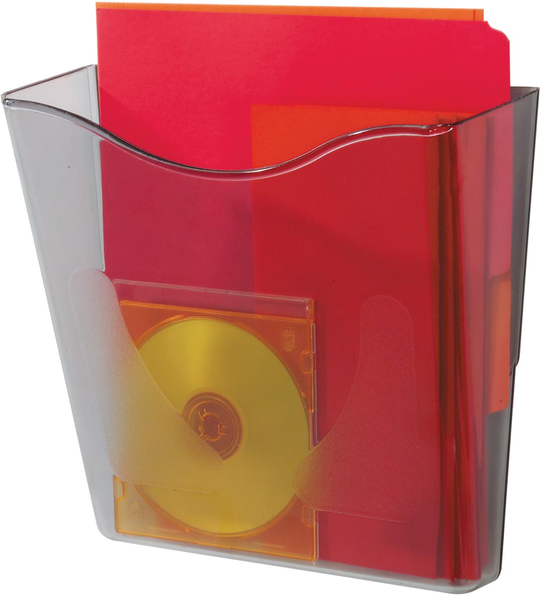 Deflecto DocuPockets muurfolderhouder verticaal, 1 vak, Smoke