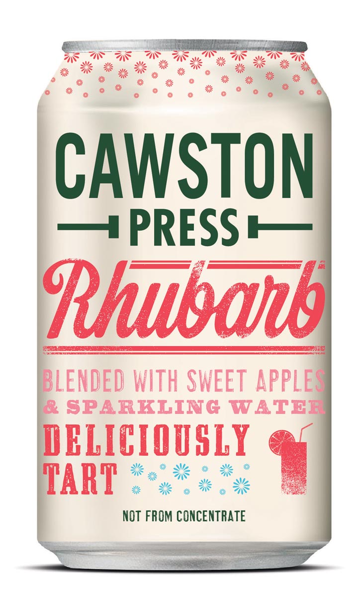 Cawston Press frisdrank Rhubarb, blikje van 33 cl, pak van 24