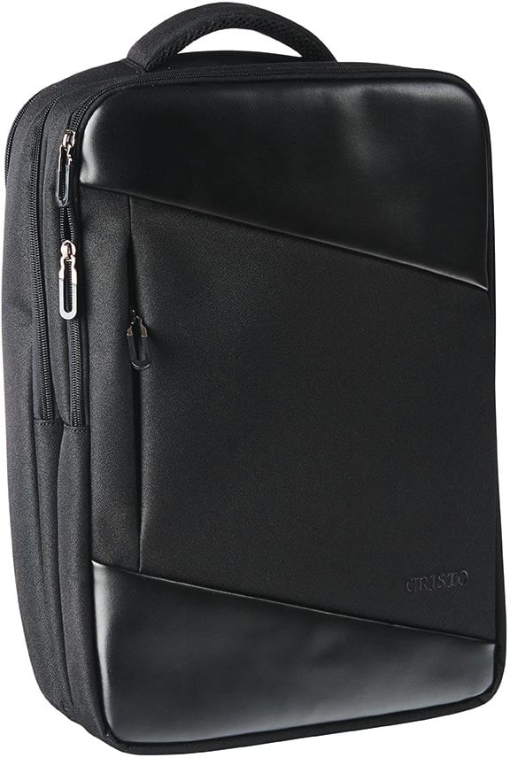 Cristo Portable laptoprugzak voor 15,6 inch laptops, met usb poort, zwart