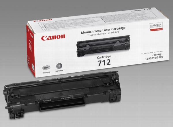 Canon toner 712, 1.500 pagina's, OEM 1870B002, zwart