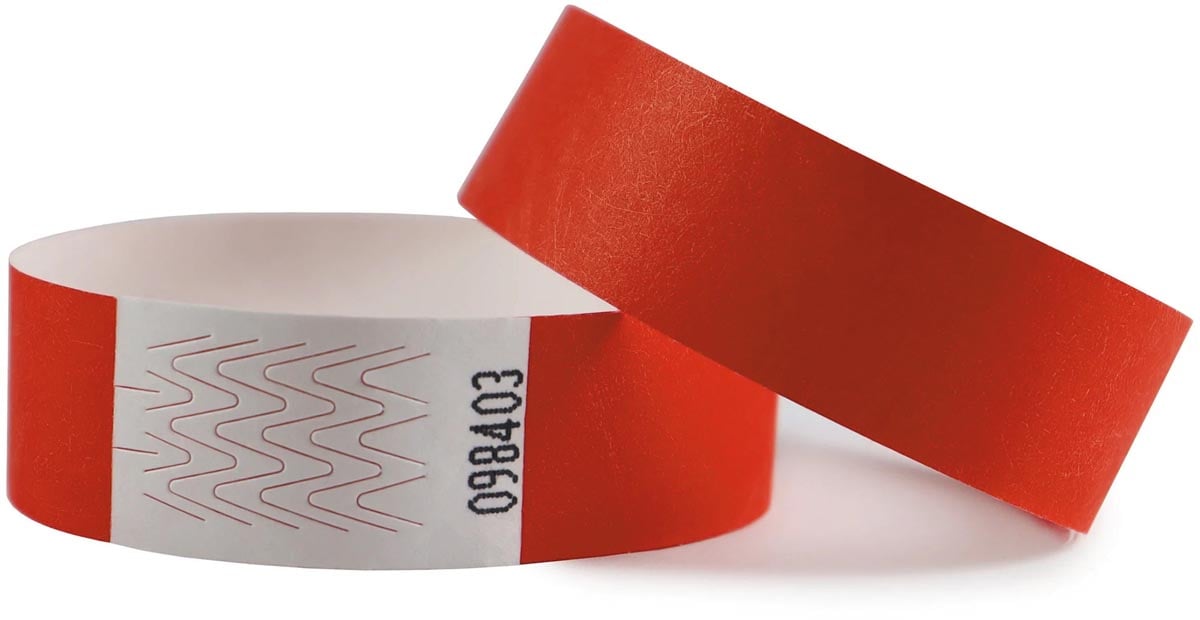 Combicraft polsbandjes Tyvek, rood, pak van 100 stuks Combicraft polsbandjes Tyvek, rood, pak van 100 stuks