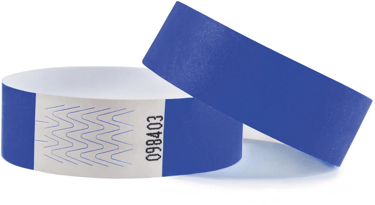 Combicraft polsbandjes Tyvek, blauw, pak van 100 stuks Combicraft polsbandjes Tyvek, blauw, pak van 100 stuks