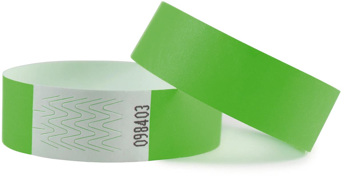 Combicraft polsbandjes Tyvek, groen, pak van 100 stuks afbeelding