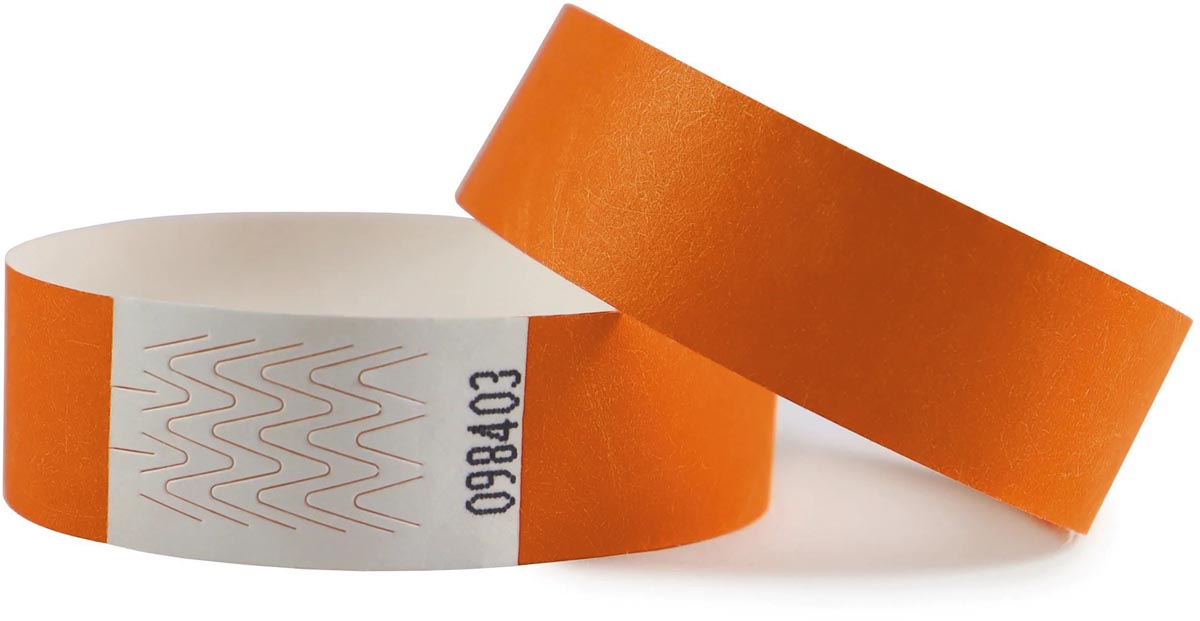 Combicraft polsbandjes Tyvek, oranje, pak van 100 stuks afbeelding