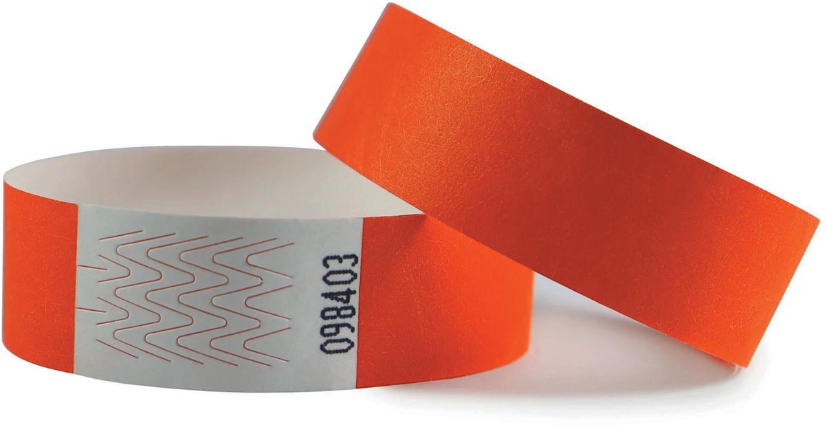 Combicraft polsbandjes Tyvek, oranje, pak van 100 stuks