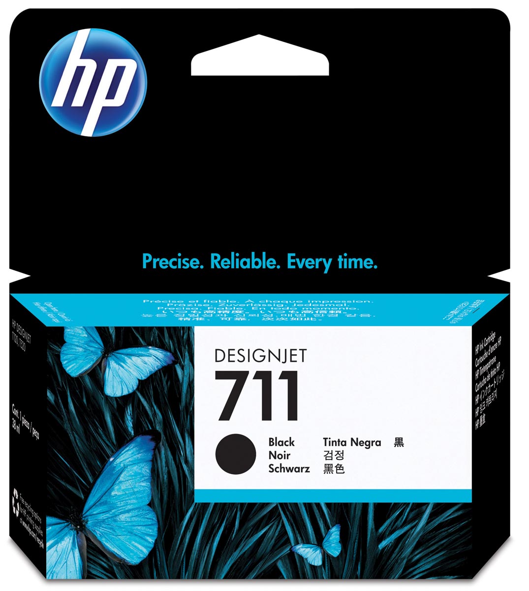 HP inktcartridge 711, 38 ml, OEM CZ129A, zwart afbeelding