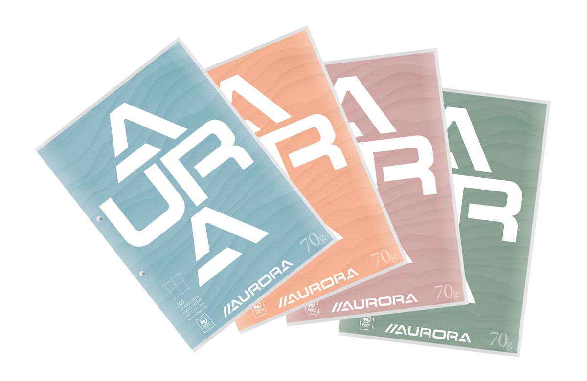 Aurora Splendid cursusblok, ft A4, 70 g/m², 2-gaatsperforatie, geruit 5 mm, 100 vel afbeelding