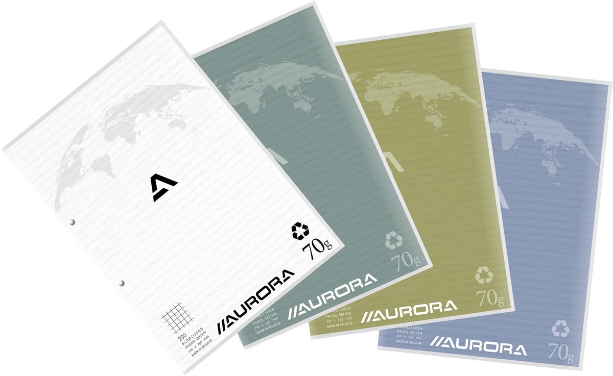 Aurora cursusblok A4 70g geruit 5x5, met marge, 100 vel afbeelding
