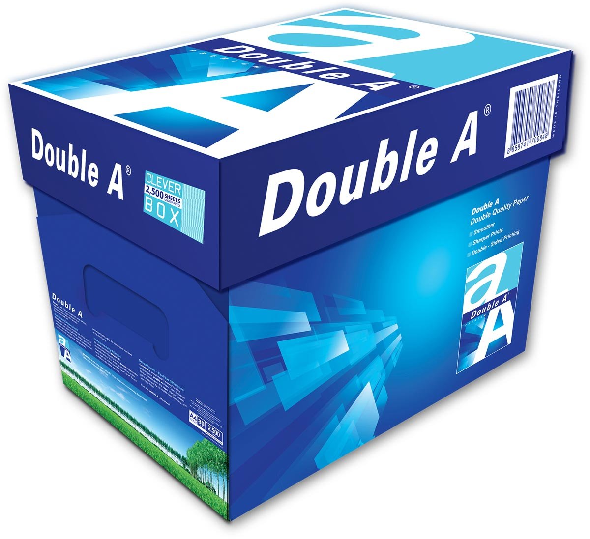 Double A Premium printpapier ft A4, 80 g, doos van 2500 vel afbeelding