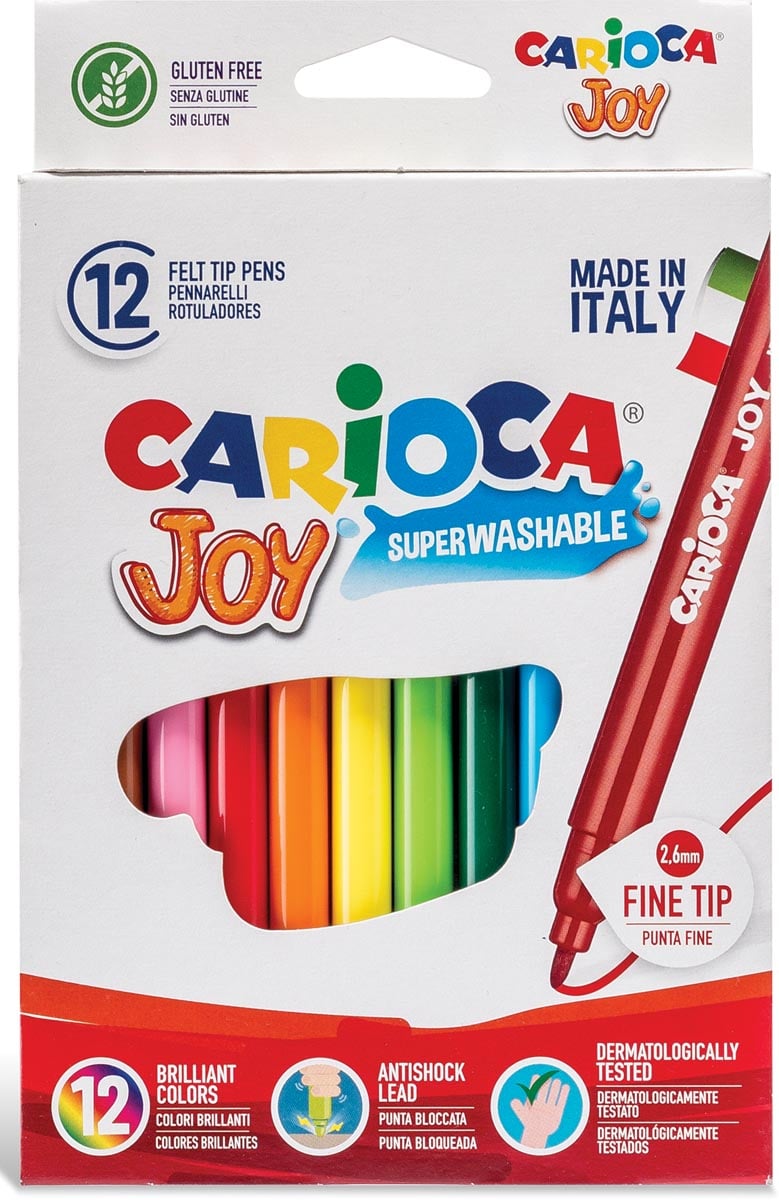 Carioca viltstift Superwashable Joy, 12 stiften in een kartonnen etui afbeelding