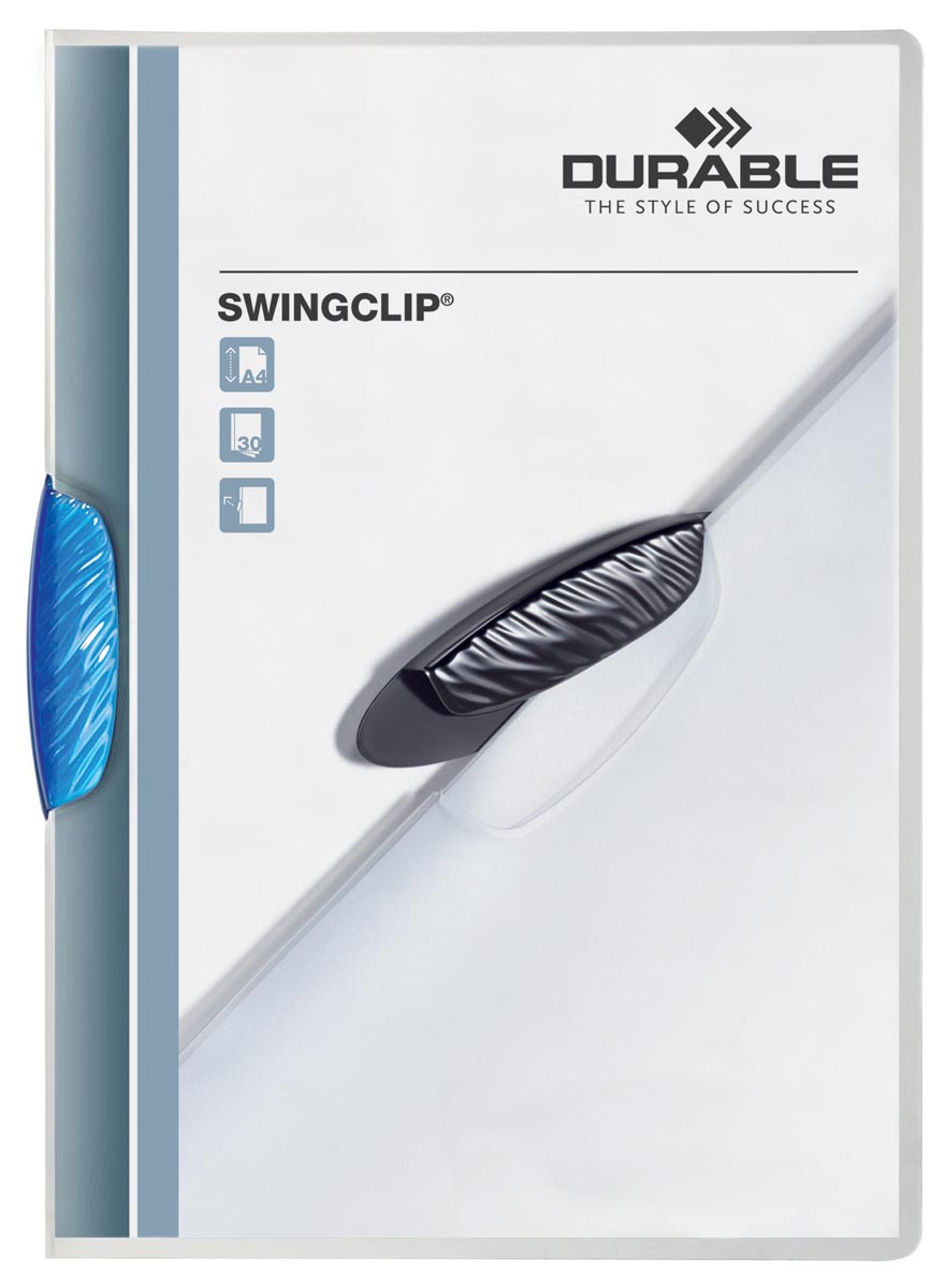 Durable klemmap Swingclip transparant blauw afbeelding