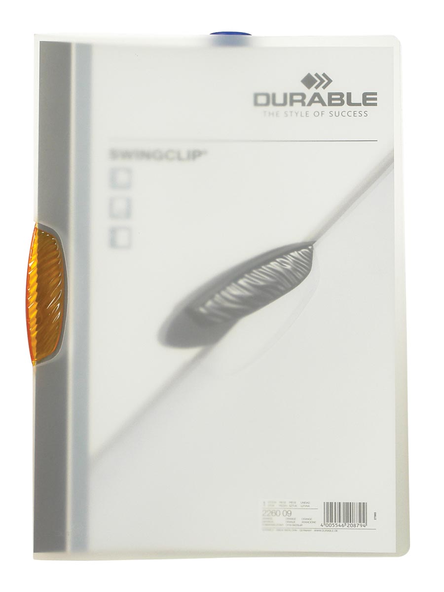Durable klemmap Swingclip transparant oranje