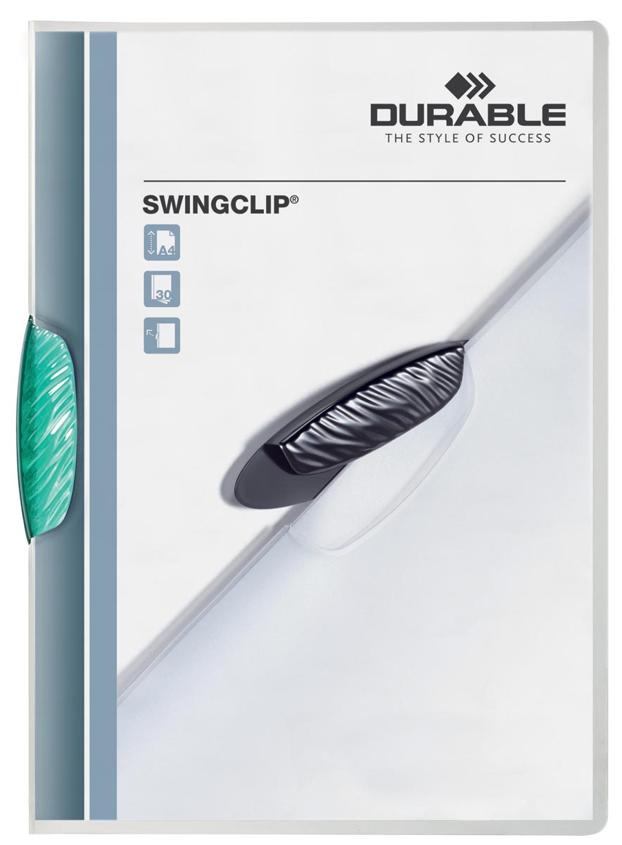 Durable klemmap Swingclip transparant groen