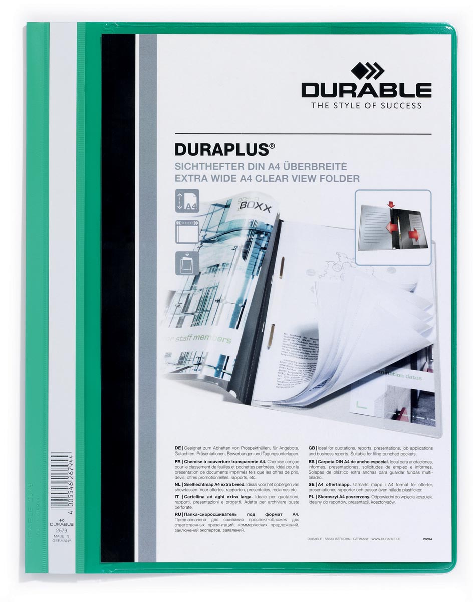 Durable personaliseerbare snelhechtmap Duraplus groen afbeelding