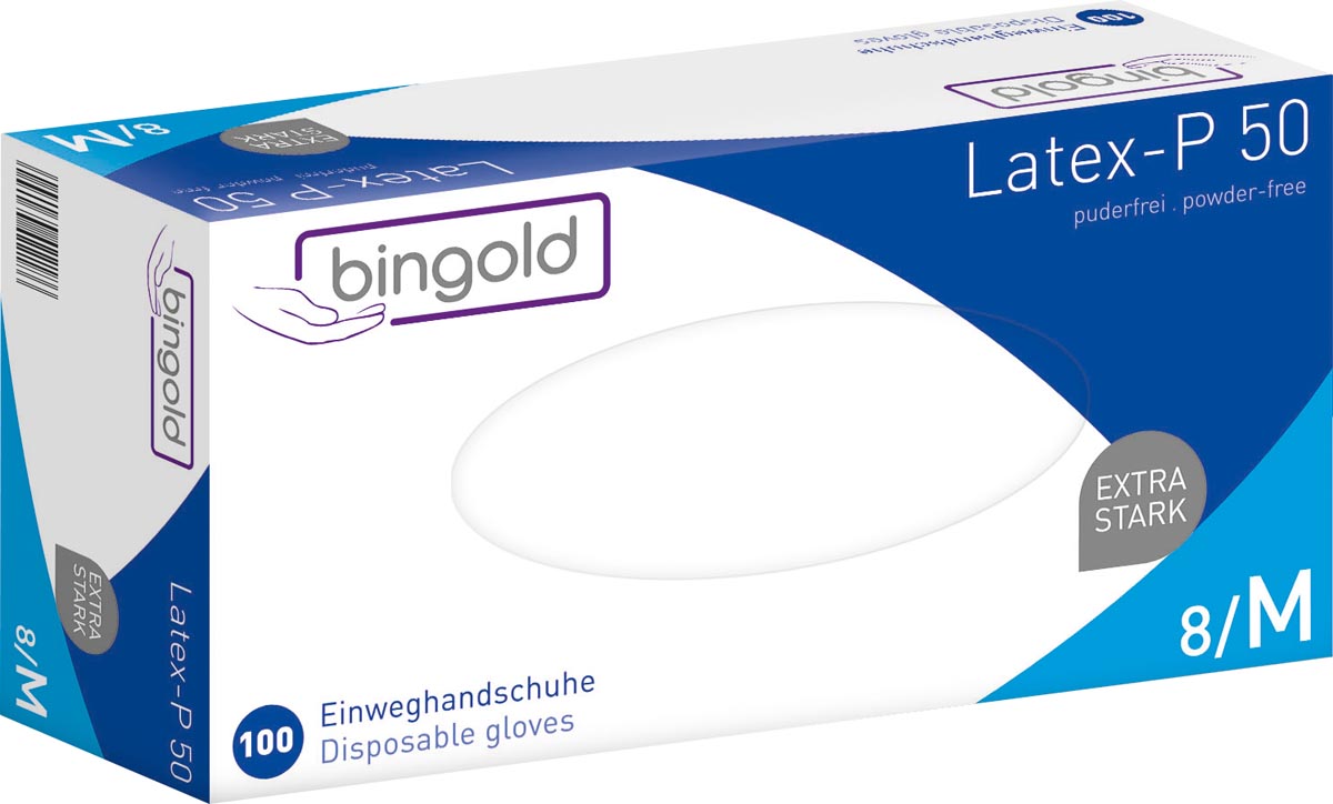 Handschoenen latex wit, doos van 100 stuks, medium