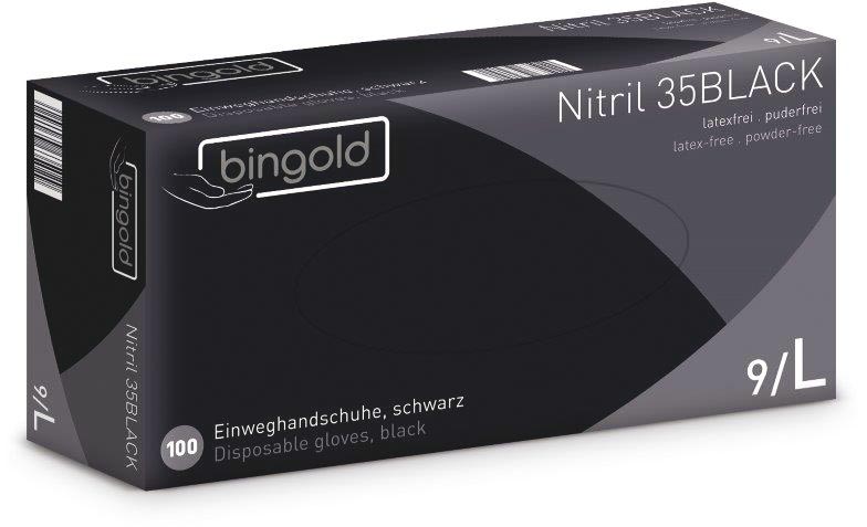 Bingold handschoenen uit nitril, large, zwart