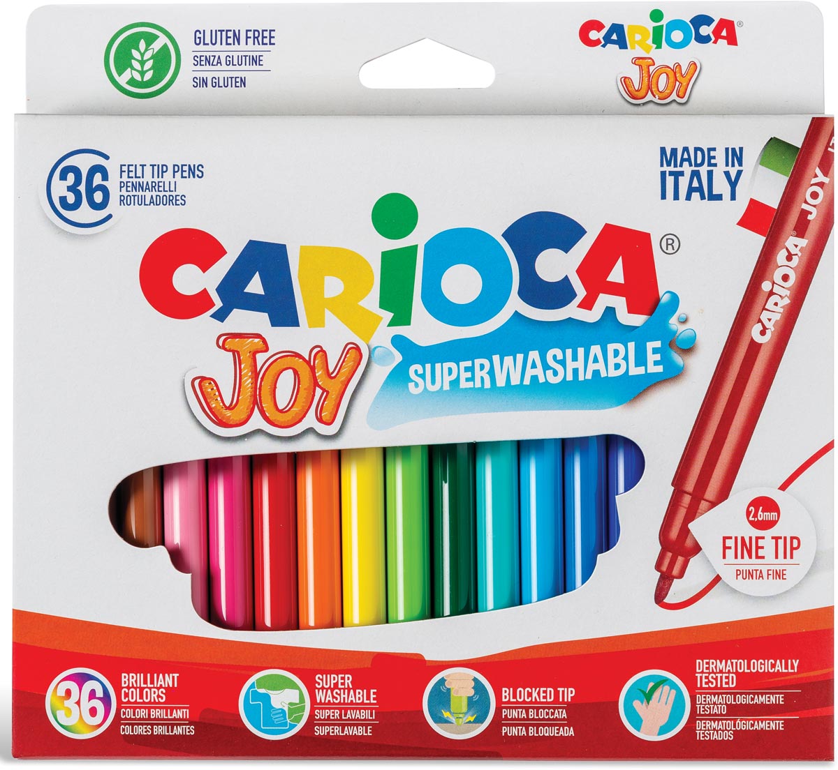 Carioca viltstift Superwashable Joy, 36 stiften in een kartonnen etui afbeelding