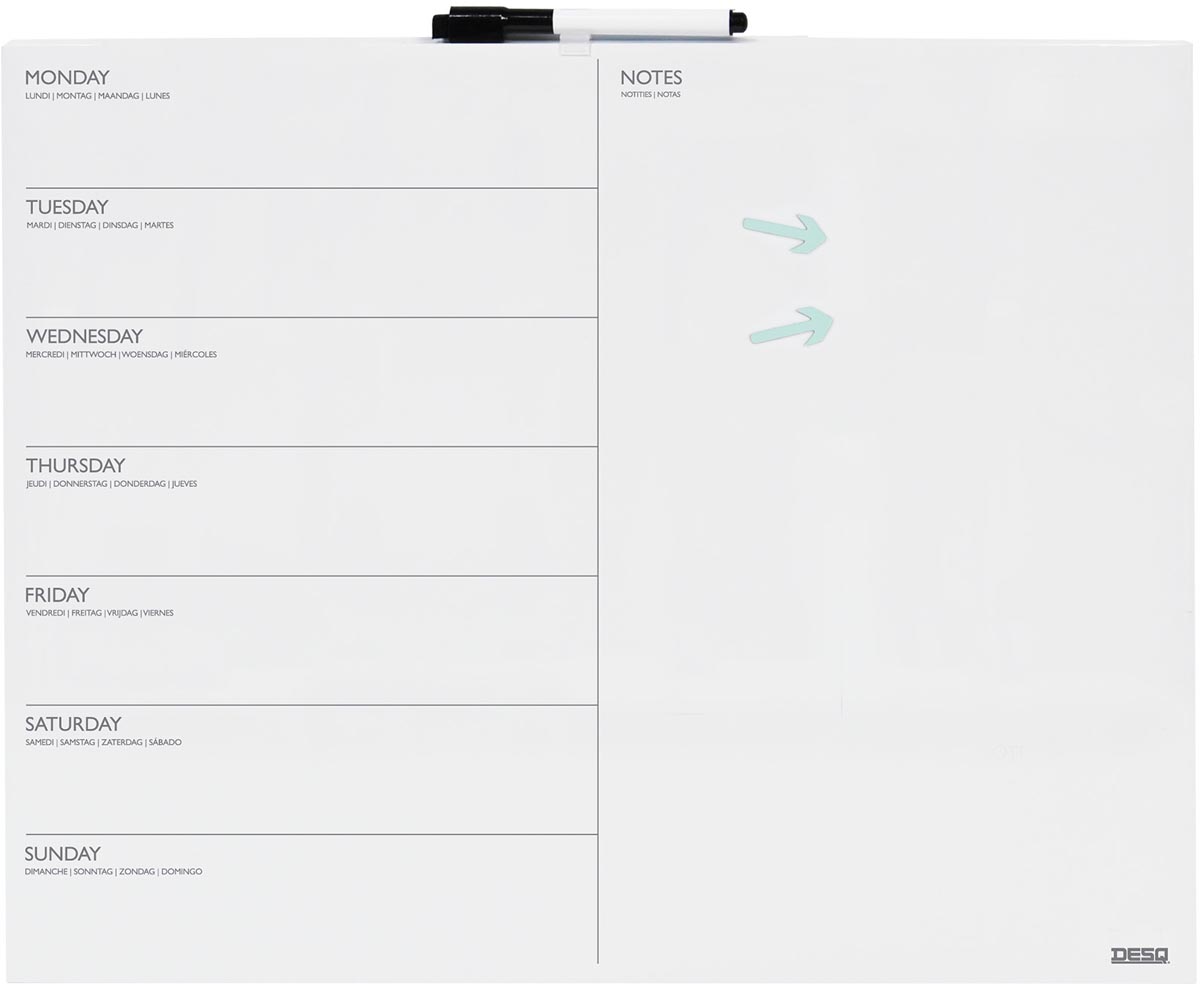 Desq magnetisch memoboard en weekplanner, ft 40 x 50 cm afbeelding