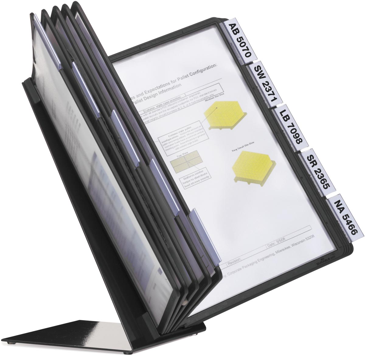 Durable bureaustandaard Vario met 10 tassen, ft A4, zwart afbeelding