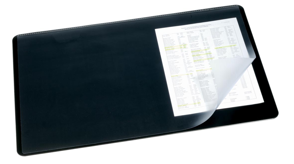 Durable schrijfonderlegger met transparante cover 530x400 mm, zwart Durable schrijfonderlegger met transparante cover 530x400 mm, zwart