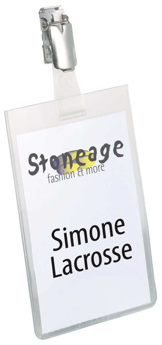 Durable Badge Met Clip Ft 90 X 60 Mm Verticaal huismerk kopen in de aanbieding