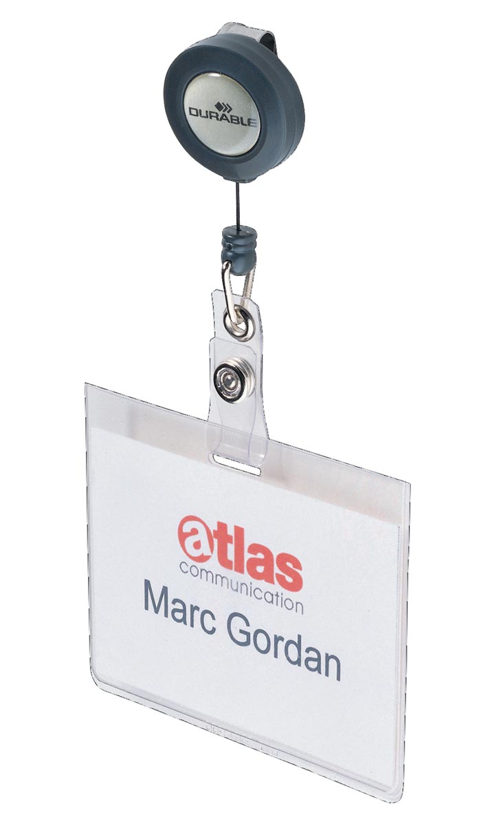 Durable badge met oprolmechanisme, 10 stuks Durable badge met oprolmechanisme, 10 stuks
