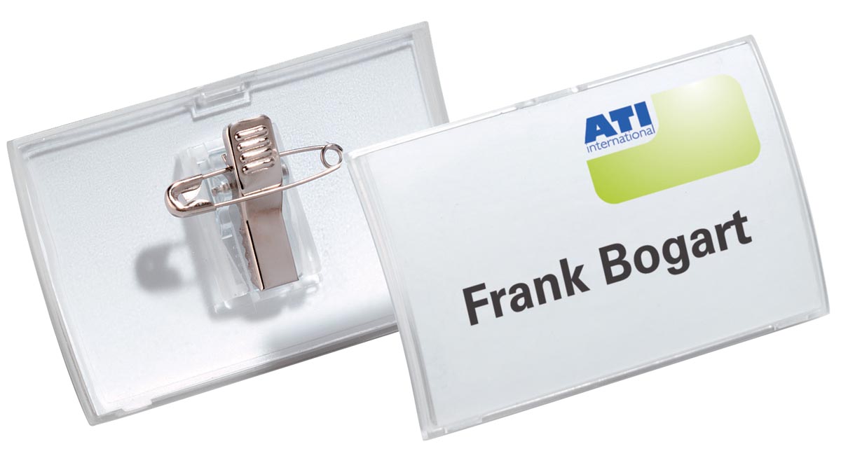 Durable badge met combiclip Click Fold, ft 40 x 75 mm, doos van 25 stuks afbeelding