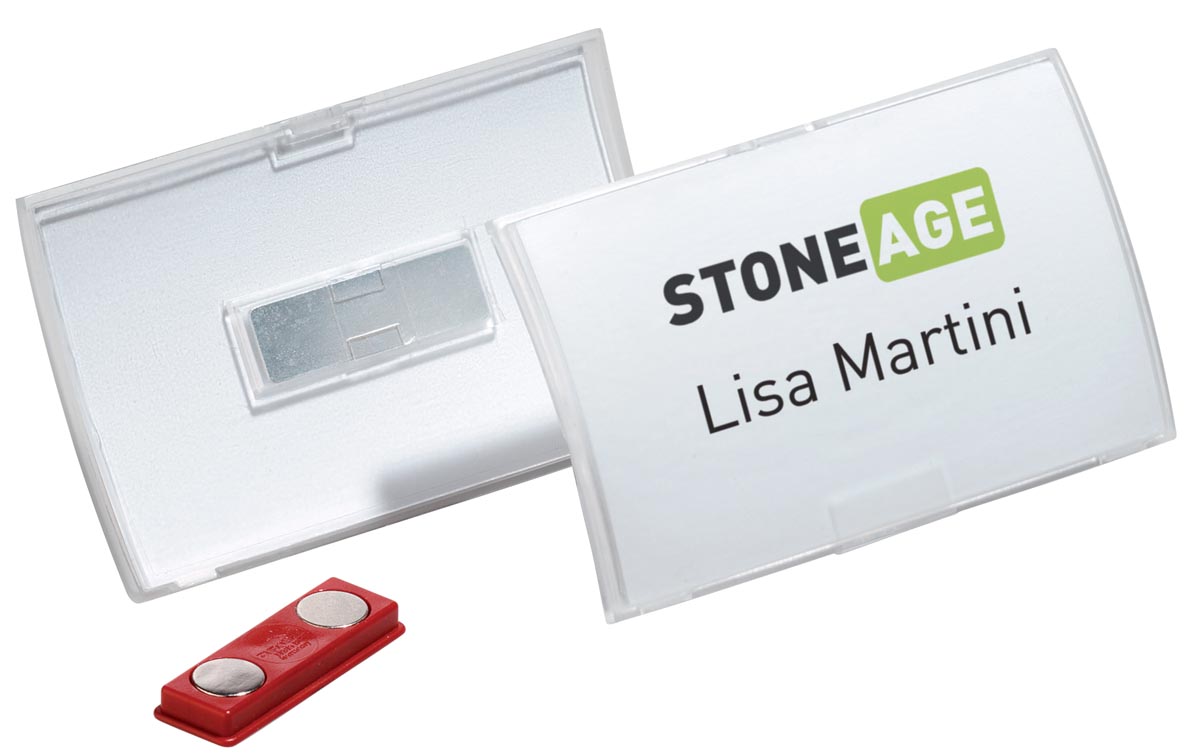 Durable badge met magneet Click Fold ft 40 x 75 mm
