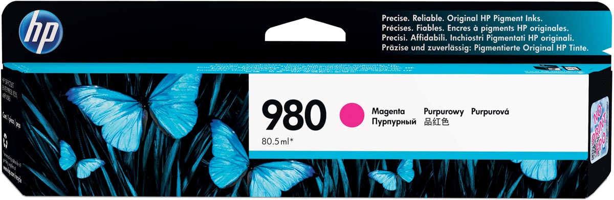 HP inktcartridge 980A, 6.600 pagina's, OEM D8J08A, magenta