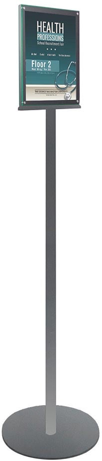 Deflecto dubbelzijdige magnetische vloerstandaard, voor ft A4, zilver afbeelding
