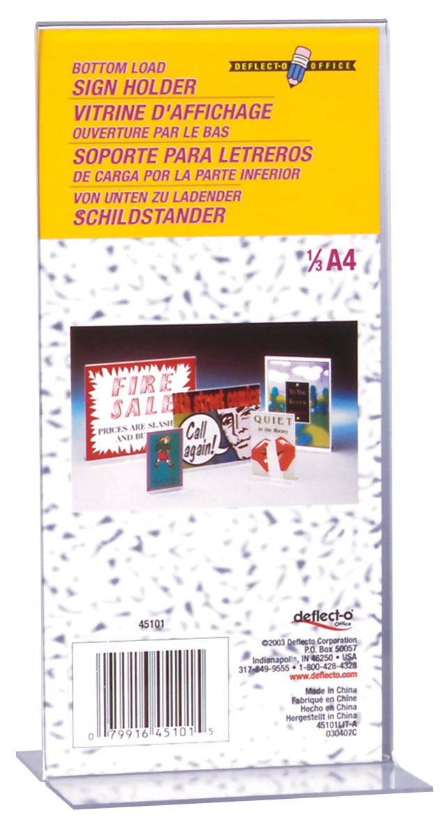 Deflecto folderhouder T-voet portrait, ft 1/3 A4 afbeelding
