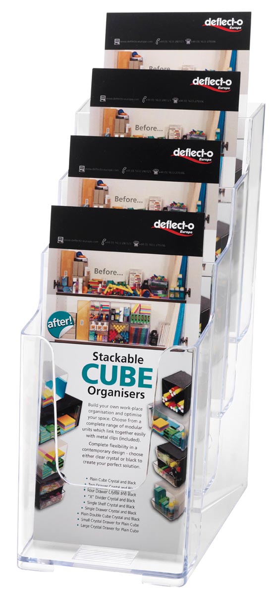Deflecto folderhouder ft 1/3 A4, 4 opbergvakken afbeelding