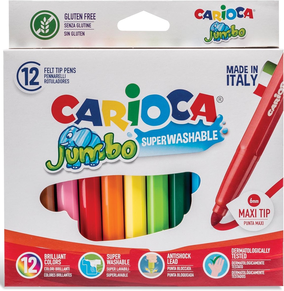 Carioca feutre tampon Superwashable 12 pièces (= 12 couleurs et 12 motifs  de tampon) 1 Unité(s)